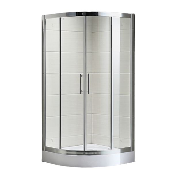 Stainless Steel Frame Finish Shower Kit with Fixed Panel and Door Handle Clearhalo 'Bathroom Remodel & Bathroom Fixtures' 'Home Improvement' 'home_improvement' 'home_improvement_shower_stalls_enclosures' 'Shower Stalls & Enclosures' 'shower_stalls_enclosures' 'Showers & Bathtubs' 1200x1200_fe682c52-d988-464b-adf7-22624f096724