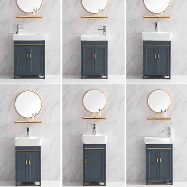 Glam Metal Sink Vanity Freestanding Single-Sink Bathroom Sink Vanity Clearhalo 'Bathroom Remodel & Bathroom Fixtures' 'Bathroom Vanities' 'bathroom_vanities' 'Home Improvement' 'home_improvement' 'home_improvement_bathroom_vanities' 1200x1200_fe89f78b-cf83-42f3-a205-240dce7cf37d