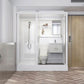 White Shower Stall Framed Single Sliding Rectangle Shower Kit Clearhalo 'Bathroom Remodel & Bathroom Fixtures' 'Home Improvement' 'home_improvement' 'home_improvement_shower_stalls_enclosures' 'Shower Stalls & Enclosures' 'shower_stalls_enclosures' 'Showers & Bathtubs' 1200x1200_fe915805-ff4e-4e20-a0fb-5748257c4382