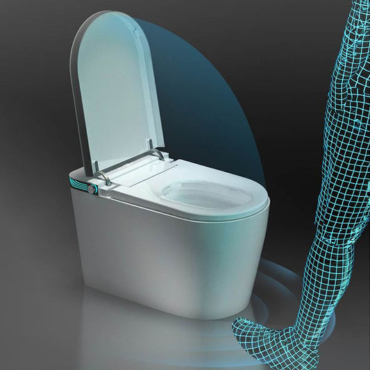 Deodorizing Smart Toilet Elongated Bidet Seat Foot Sensor Bidet Seat in White Clearhalo 'Bathroom Remodel & Bathroom Fixtures' 'Bidets' 'Home Improvement' 'home_improvement' 'home_improvement_bidets' 'Toilets & Bidets' 1200x1200_fea1b19e-b1ca-4e45-96f6-58516ce66658