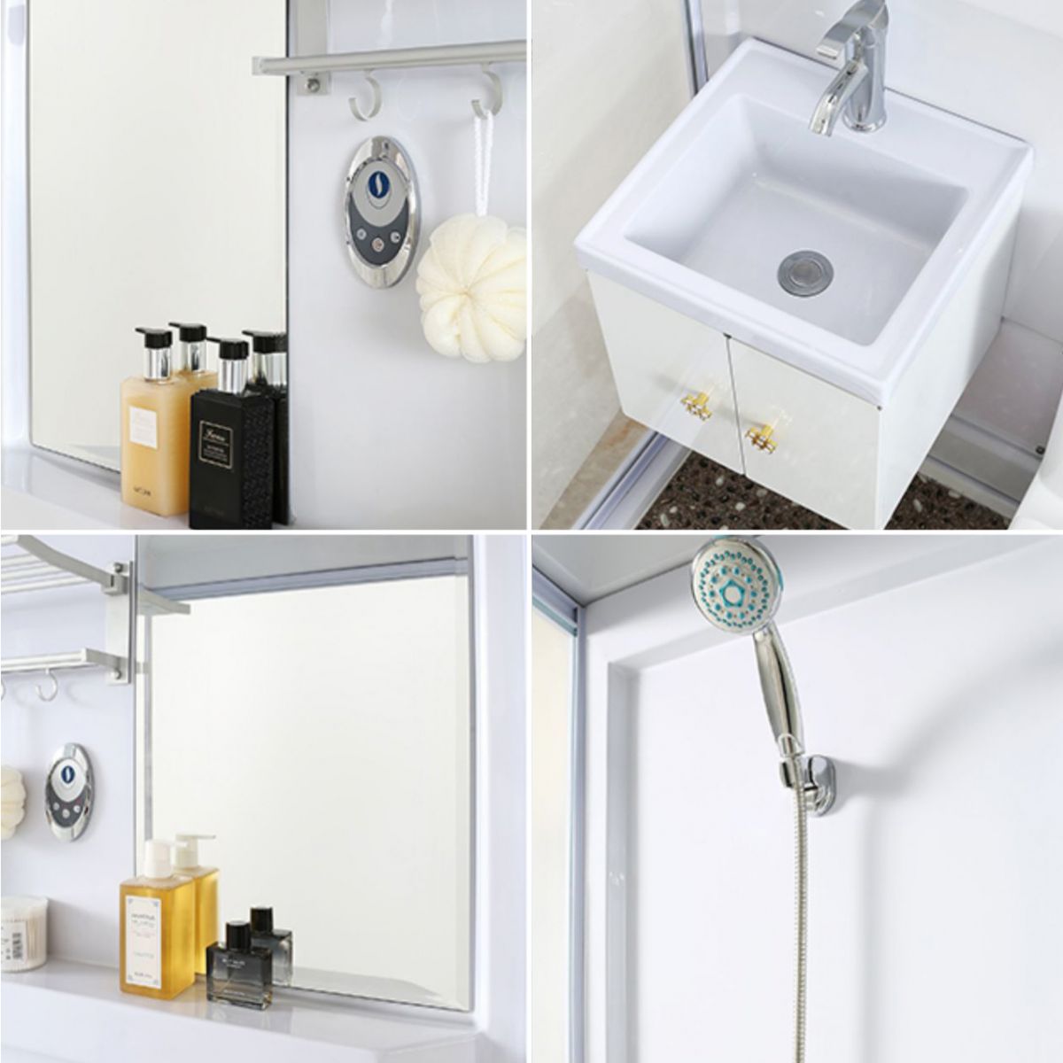 White Shower Stall Framed Single Sliding Rectangle Shower Kit Clearhalo 'Bathroom Remodel & Bathroom Fixtures' 'Home Improvement' 'home_improvement' 'home_improvement_shower_stalls_enclosures' 'Shower Stalls & Enclosures' 'shower_stalls_enclosures' 'Showers & Bathtubs' 1200x1200_fea413fa-4fce-489c-ad0a-82f98707bd24