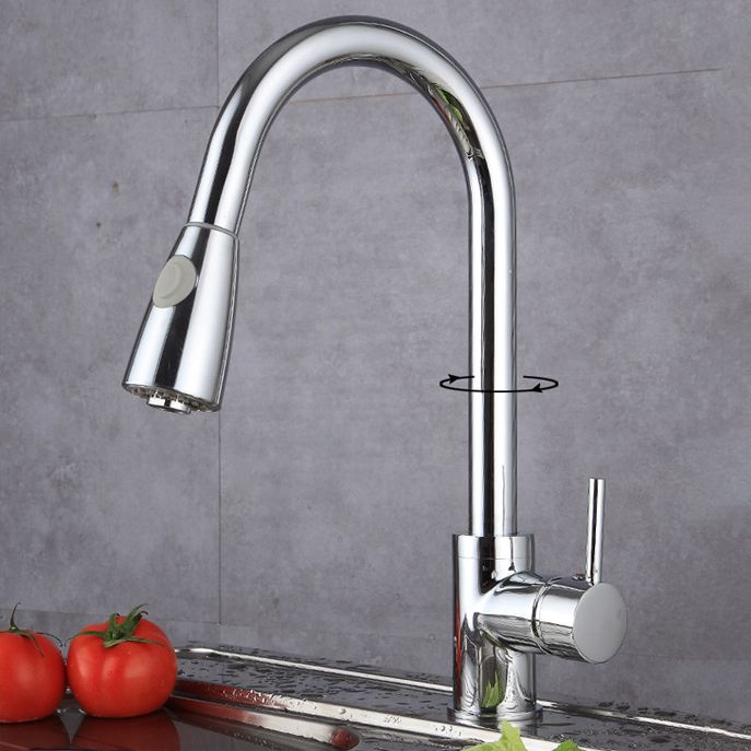 Modern Spray Kitchen Faucet Brass Pulldown Sprayer Swivel Spout Bridge Faucet Clearhalo 'Home Improvement' 'home_improvement' 'home_improvement_kitchen_faucets' 'Kitchen Faucets' 'Kitchen Remodel & Kitchen Fixtures' 'Kitchen Sinks & Faucet Components' 'kitchen_faucets' 1200x1200_feb1dfc4-7e6b-4cb0-85ec-0078594761bc