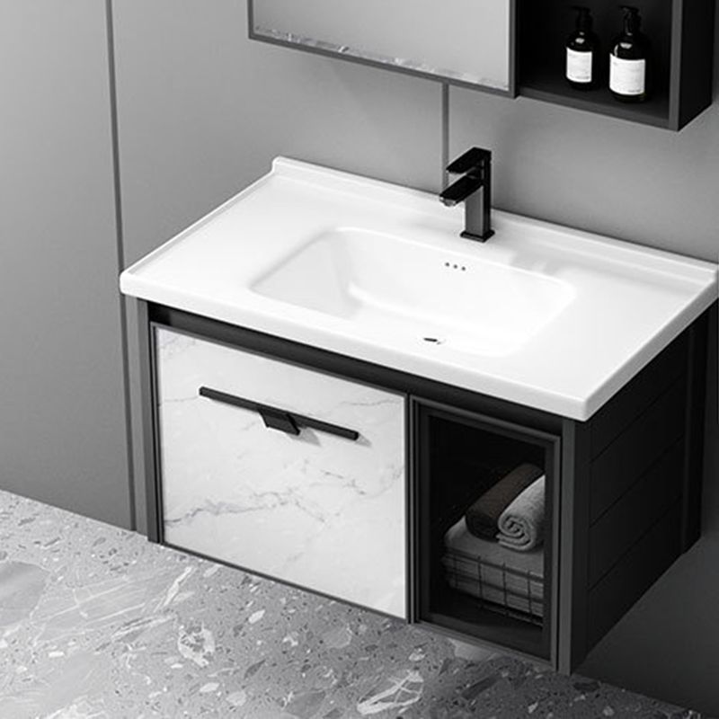 Modern Bathroom Vanity Set Aluminum Single-Sink Bathroom Vanity Clearhalo 'Bathroom Remodel & Bathroom Fixtures' 'Bathroom Vanities' 'bathroom_vanities' 'Home Improvement' 'home_improvement' 'home_improvement_bathroom_vanities' 1200x1200_fec98c64-3dde-4e92-8235-1b959b2717f8