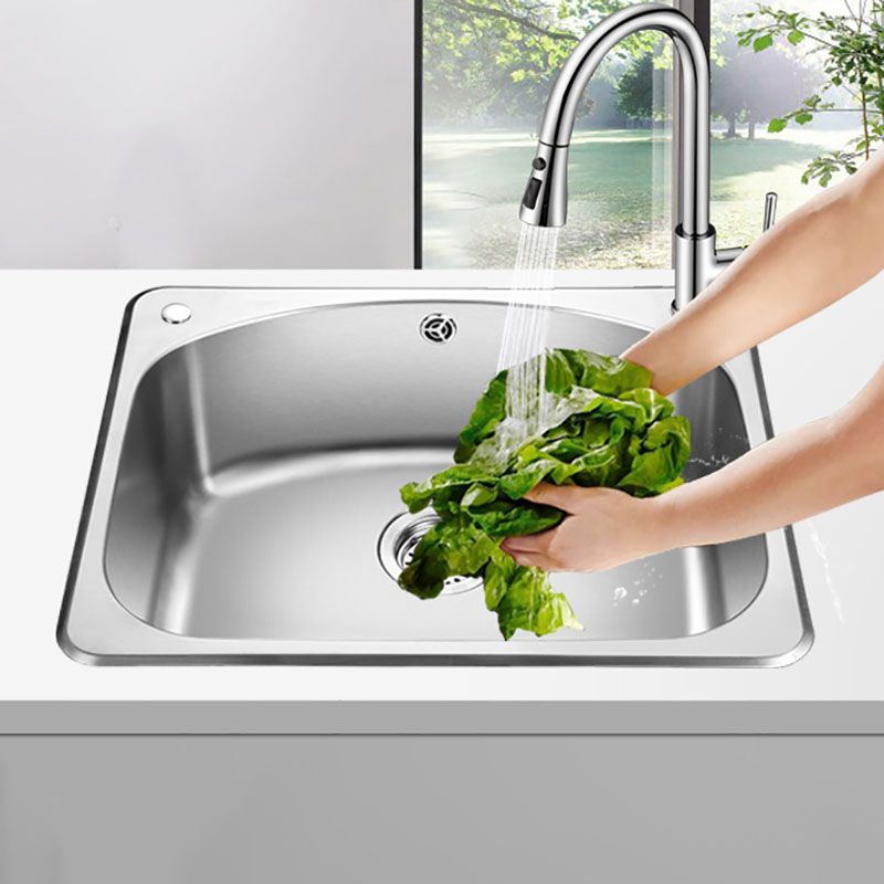 Modern Stainless Steel Kitchen Sink Single Bowl Sink with Basket Strainer Clearhalo 'Home Improvement' 'home_improvement' 'home_improvement_kitchen_sinks' 'Kitchen Remodel & Kitchen Fixtures' 'Kitchen Sinks & Faucet Components' 'Kitchen Sinks' 'kitchen_sinks' 1200x1200_fecea290-4f20-4c6e-9a64-b4661db5a212