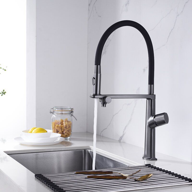 Farmhouse Spring Spout Water Filler One Handle High Arch Kitchen Faucet Clearhalo 'Home Improvement' 'home_improvement' 'home_improvement_kitchen_faucets' 'Kitchen Faucets' 'Kitchen Remodel & Kitchen Fixtures' 'Kitchen Sinks & Faucet Components' 'kitchen_faucets' 1200x1200_fed57a45-12f7-4191-92b4-4e44e6aeb7cb