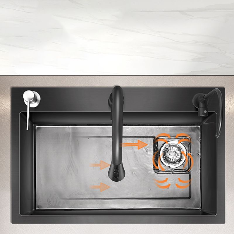 Rectangle Single Bowl Kitchen Sink Stainless Steel Sink with Soap Dispenser Clearhalo 'Home Improvement' 'home_improvement' 'home_improvement_kitchen_sinks' 'Kitchen Remodel & Kitchen Fixtures' 'Kitchen Sinks & Faucet Components' 'Kitchen Sinks' 'kitchen_sinks' 1200x1200_fee7b639-9216-4cdb-bc9d-969fb3c264b6