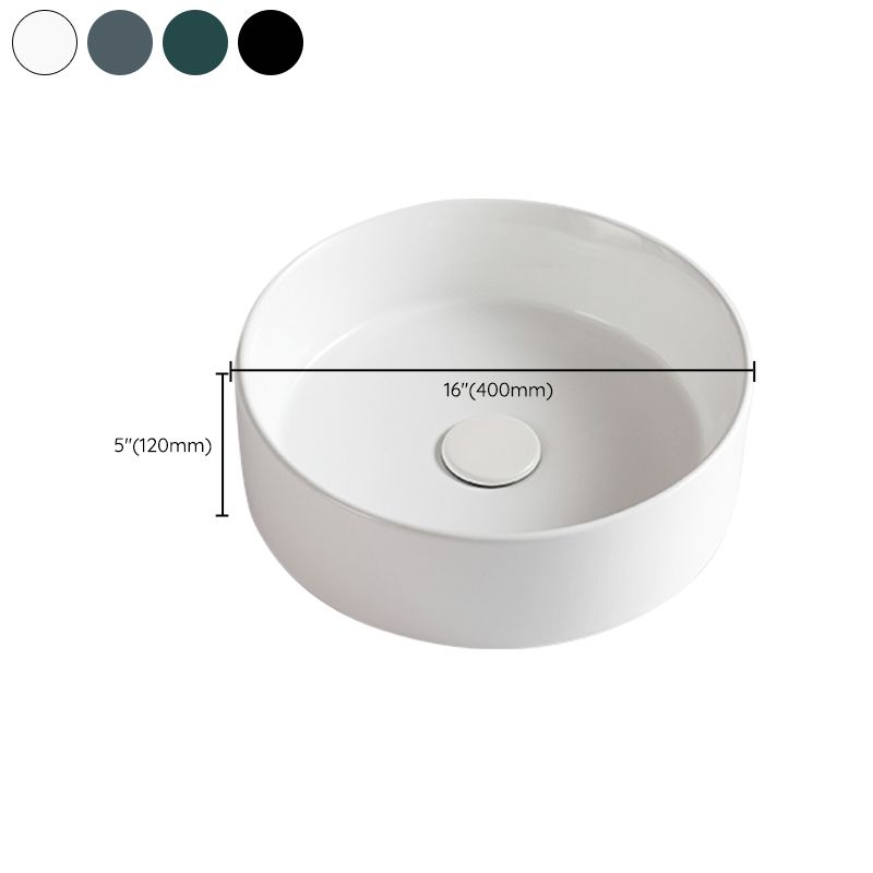 Modern Bathroom Sink Porcelain Round Vessel Sink with Pop-Up Drain Clearhalo 'Bathroom Remodel & Bathroom Fixtures' 'Bathroom Sinks & Faucet Components' 'Bathroom Sinks' 'bathroom_sink' 'Home Improvement' 'home_improvement' 'home_improvement_bathroom_sink' 1200x1200_fef29f0b-3566-493d-abe5-2640066f4d66