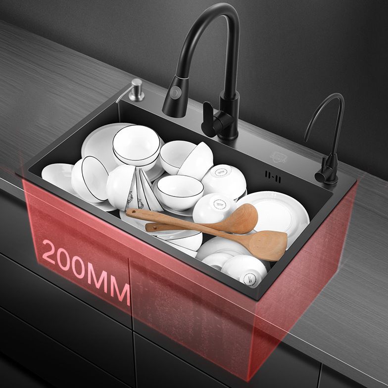 Modern Kitchen Sink Stainless Steel with Grid and Strainer Top-Mount Workstation Ledge Clearhalo 'Home Improvement' 'home_improvement' 'home_improvement_kitchen_sinks' 'Kitchen Remodel & Kitchen Fixtures' 'Kitchen Sinks & Faucet Components' 'Kitchen Sinks' 'kitchen_sinks' 1200x1200_fef45247-9d99-4324-a956-c67d8ec1d8e1