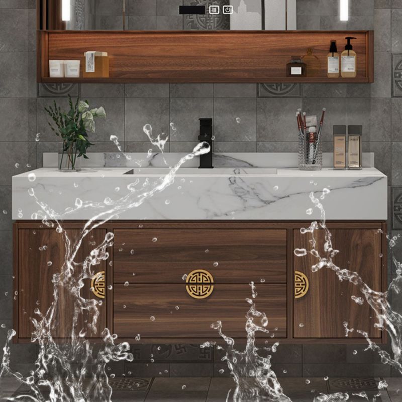 Modern Farmhouse Sink Cabinet Carrara Marble with Soft Close Door Bathroom Vanity Set Clearhalo 'Bathroom Remodel & Bathroom Fixtures' 'Bathroom Vanities' 'bathroom_vanities' 'Home Improvement' 'home_improvement' 'home_improvement_bathroom_vanities' 1200x1200_ff05cc59-bf29-4954-854d-05105ae9510d