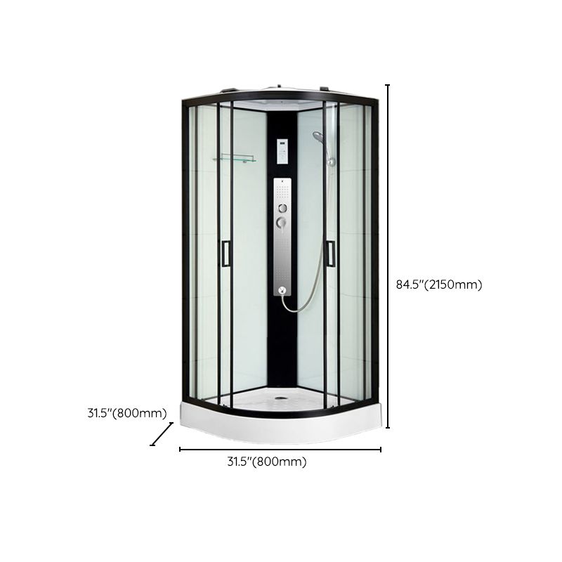 Black Framed Shower Enclosure Double Sliding Round Shower Stall Clearhalo 'Bathroom Remodel & Bathroom Fixtures' 'Home Improvement' 'home_improvement' 'home_improvement_shower_stalls_enclosures' 'Shower Stalls & Enclosures' 'shower_stalls_enclosures' 'Showers & Bathtubs' 1200x1200_ff11c5b5-7efc-458d-9d3c-69b3ffa5b584