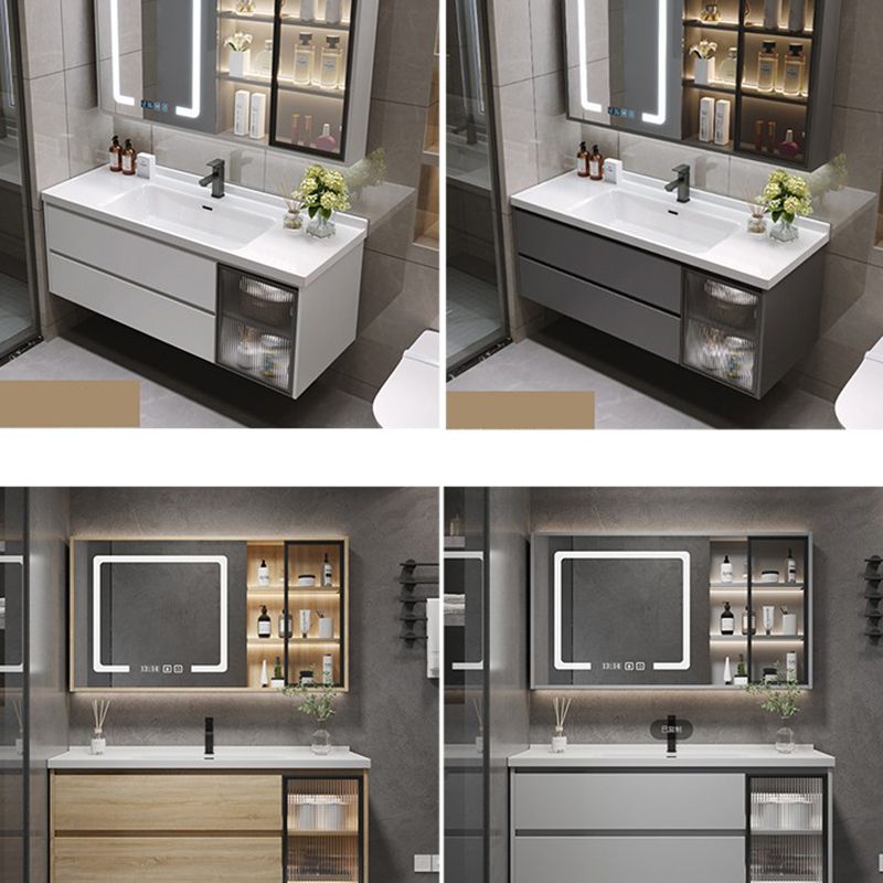 Rectangular Bathroom Vanity Single Sink White Wall-Mounted 2 Soft Close Drawers Vanity Clearhalo 'Bathroom Remodel & Bathroom Fixtures' 'Bathroom Vanities' 'bathroom_vanities' 'Home Improvement' 'home_improvement' 'home_improvement_bathroom_vanities' 1200x1200_ff16407c-52f2-4ff9-96f4-4c10767fd475