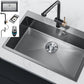 Contemporary Style Kitchen Sink Stainless Steel Kitchen Sink with Basket Strainer Clearhalo 'Home Improvement' 'home_improvement' 'home_improvement_kitchen_sinks' 'Kitchen Remodel & Kitchen Fixtures' 'Kitchen Sinks & Faucet Components' 'Kitchen Sinks' 'kitchen_sinks' 1200x1200_ff52b842-0df8-4371-a6cc-5d047ef1dbca