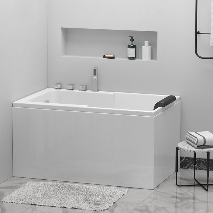 Modern Acrylic Rectangular Tub Soaking 24.8-inch Tall Bath Tub in White Clearhalo 'Bathroom Remodel & Bathroom Fixtures' 'Bathtubs' 'Home Improvement' 'home_improvement' 'home_improvement_bathtubs' 'Showers & Bathtubs' 1200x1200_ff6fd39b-e956-402c-a1d9-d0139c5bff6c