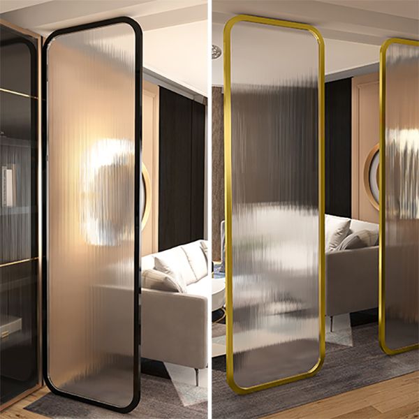 Black and Gold Fixed Glass Panel Framed Single Fixed Bath Fixed Panel Clearhalo 'Bathroom Remodel & Bathroom Fixtures' 'Home Improvement' 'home_improvement' 'home_improvement_shower_tub_doors' 'Shower and Tub Doors' 'shower_tub_doors' 'Showers & Bathtubs' 1200x1200_ff7323fa-eabb-4f7e-bc59-a964de0781f5