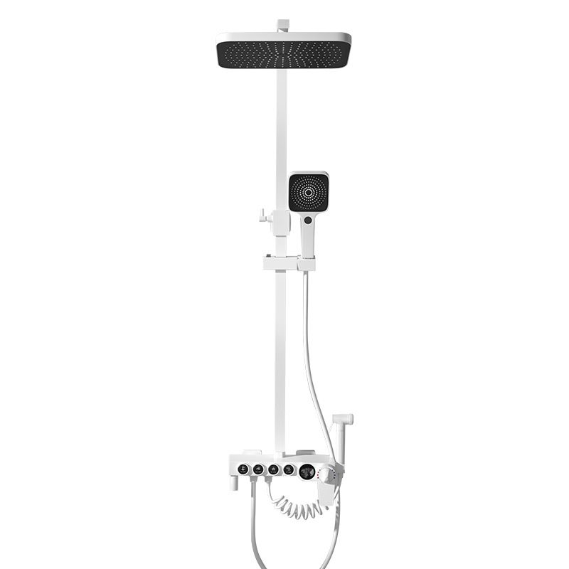 Modern Shower System Wall Mounted Rectangle Shower System with Hand Shower Clearhalo 'Bathroom Remodel & Bathroom Fixtures' 'Home Improvement' 'home_improvement' 'home_improvement_shower_faucets' 'Shower Faucets & Systems' 'shower_faucets' 'Showers & Bathtubs Plumbing' 'Showers & Bathtubs' 1200x1200_ff8dbc1f-6f97-4aba-8315-8d6b7b6905e3