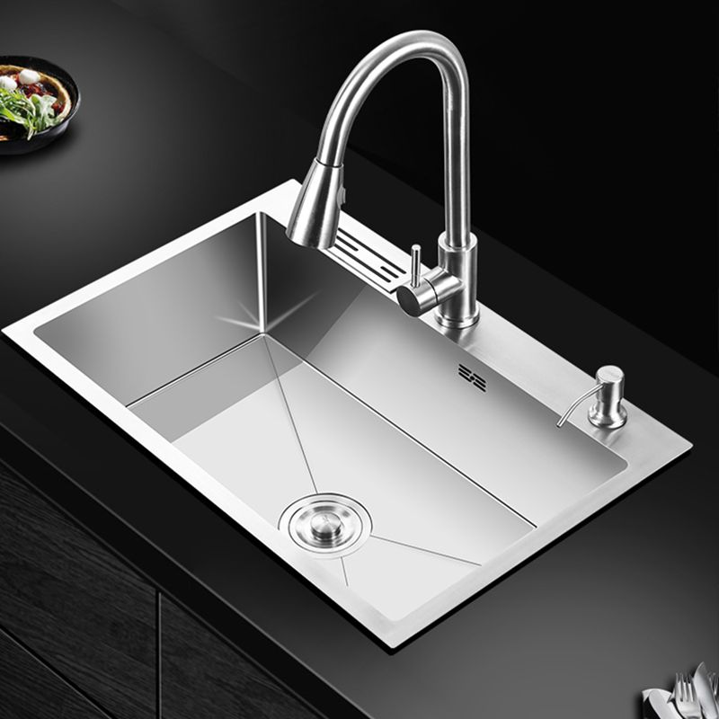 Classic Single Basin Sink Stainless Steel Kitchen Sink with Faucet and Soap Dispenser Clearhalo 'Home Improvement' 'home_improvement' 'home_improvement_kitchen_sinks' 'Kitchen Remodel & Kitchen Fixtures' 'Kitchen Sinks & Faucet Components' 'Kitchen Sinks' 'kitchen_sinks' 1200x1200_ff9676ef-ff9c-4c7a-8489-4b011da887d0