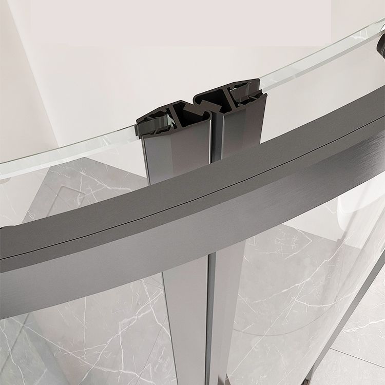 Semi-Frameless Tempered Glass Shower Enclosure with Pedestal Half-Framed Shower Enclosure Clearhalo 'Bathroom Remodel & Bathroom Fixtures' 'Home Improvement' 'home_improvement' 'home_improvement_shower_stalls_enclosures' 'Shower Stalls & Enclosures' 'shower_stalls_enclosures' 'Showers & Bathtubs' 1200x1200_ff97648d-6e4a-4c38-89bd-1fb30aebd706