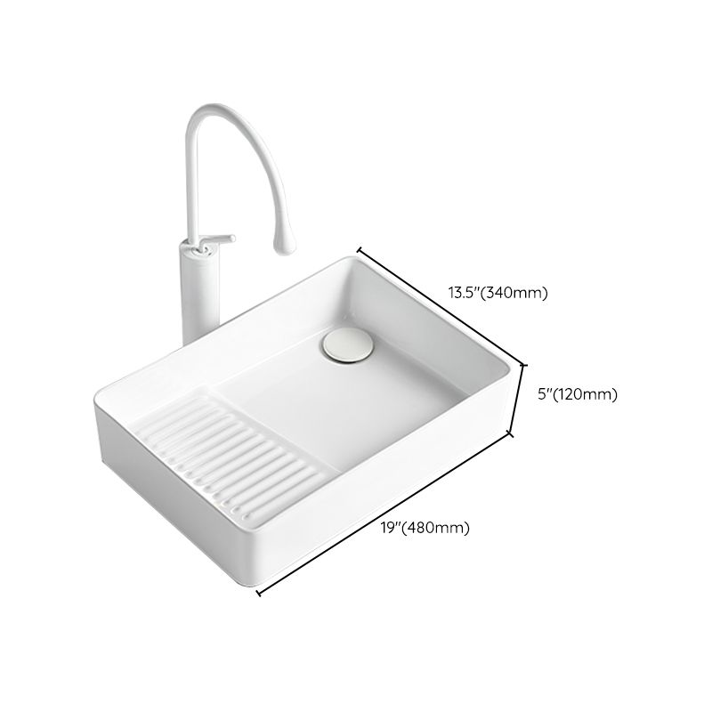 Modern Bathroom Sink Rectangular Porcelain Vessel Sink with Pop-Up Drain Clearhalo 'Bathroom Remodel & Bathroom Fixtures' 'Bathroom Sinks & Faucet Components' 'Bathroom Sinks' 'bathroom_sink' 'Home Improvement' 'home_improvement' 'home_improvement_bathroom_sink' 1200x1200_ffa077d6-f1c5-4157-b091-dfeae6bf6064