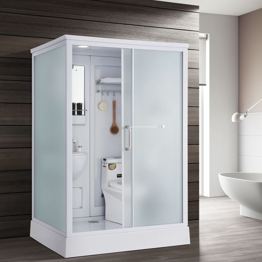 White Rectangular Shower Stall Tempered Glass Shower Enclosure without toilet Clearhalo 'Bathroom Remodel & Bathroom Fixtures' 'Home Improvement' 'home_improvement' 'home_improvement_shower_stalls_enclosures' 'Shower Stalls & Enclosures' 'shower_stalls_enclosures' 'Showers & Bathtubs' 1200x1200_ffaf6de5-5982-42a6-84a8-8f71ccc8c839