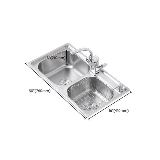 Dirt Resistant Kitchen Double Sink Stainless Steel Drop-In Kitchen Sink Clearhalo 'Home Improvement' 'home_improvement' 'home_improvement_kitchen_sinks' 'Kitchen Remodel & Kitchen Fixtures' 'Kitchen Sinks & Faucet Components' 'Kitchen Sinks' 'kitchen_sinks' 1200x1200_ffc874ec-e934-4948-8cdb-26da372e04e7
