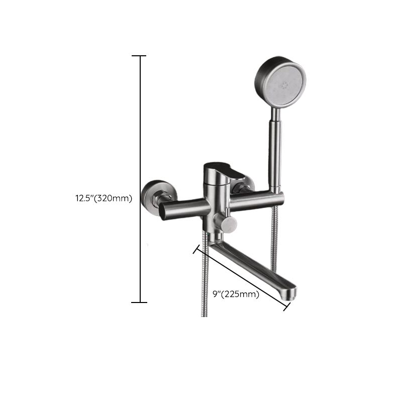 Wall Mounted Metal Tub Filler Low Arc Swivel Bathroom Faucet Clearhalo 'Bathroom Remodel & Bathroom Fixtures' 'Bathtub Faucets' 'bathtub_faucets' 'Home Improvement' 'home_improvement' 'home_improvement_bathtub_faucets' 1200x1200_fff1f18d-f89e-4681-b95f-9a4c0cc6f233