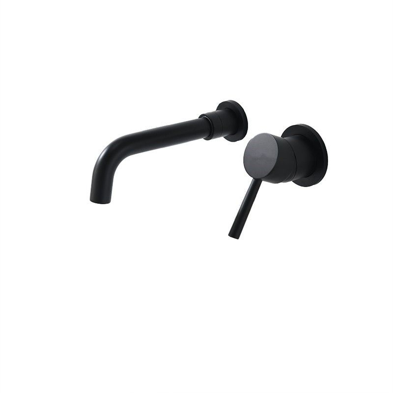 Bathroom Faucet Scratch Resistant 2 Holes Wall Mount Lever Handle Low Arc Sink Faucet Clearhalo 'Bathroom Remodel & Bathroom Fixtures' 'Bathroom Sink Faucets' 'Bathroom Sinks & Faucet Components' 'bathroom_sink_faucets' 'Home Improvement' 'home_improvement' 'home_improvement_bathroom_sink_faucets' 1200x1200_fff3288a-8136-4f46-b19e-174ac61ed907