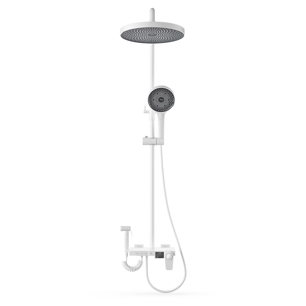 Shower System Round Adjustable Spray Pattern Massage Jet Handheld ...