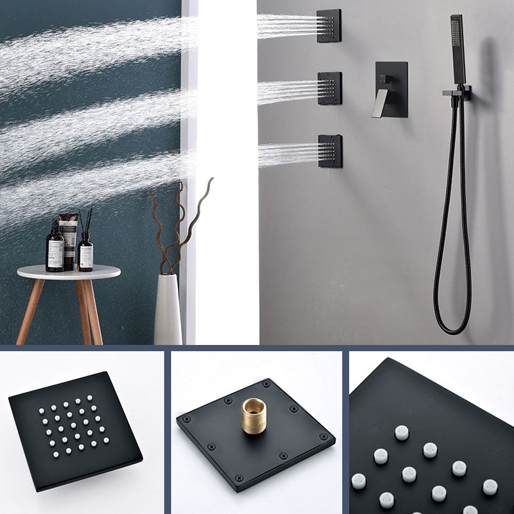 Modern Shower Faucet Brass Square Adjustable Shower Head Wall Mounted Shower Set Clearhalo 'Bathroom Remodel & Bathroom Fixtures' 'Home Improvement' 'home_improvement' 'home_improvement_shower_faucets' 'Shower Faucets & Systems' 'shower_faucets' 'Showers & Bathtubs Plumbing' 'Showers & Bathtubs' 1200x1200_fffe04f9-9cd3-40ca-963c-8f5501c47b15