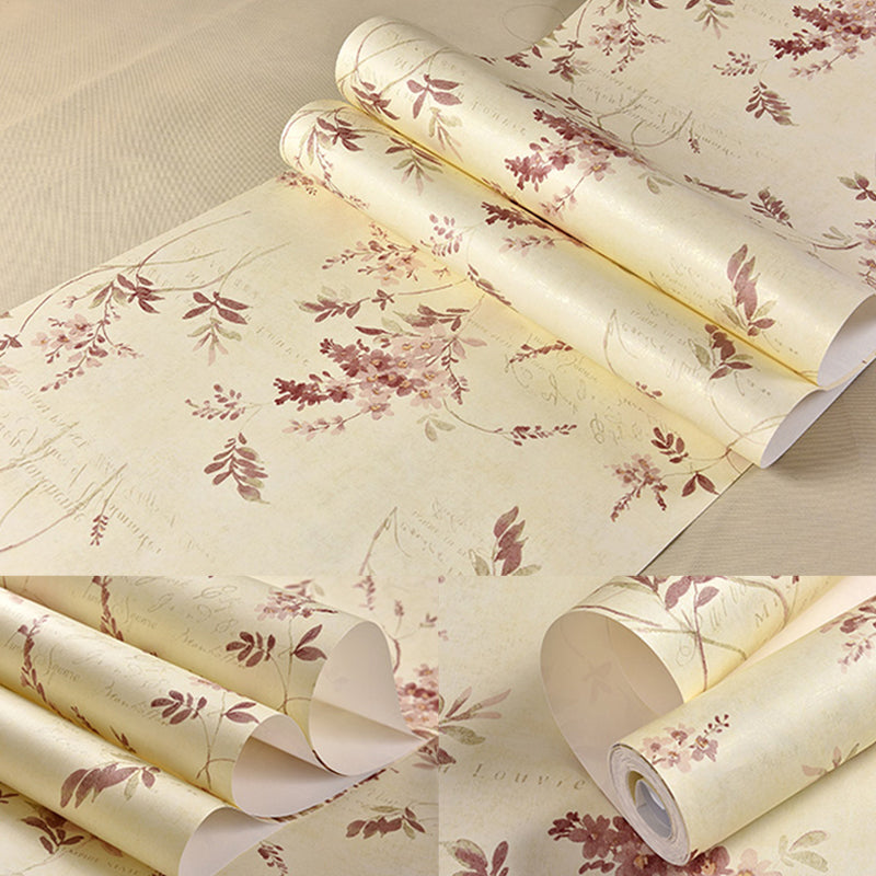 Floral 54.2-sq ft Wallpaper Roll Pastel Color Smooth Moisture Resistant Wall Decor Clearhalo 'Country wall decor' 'Rustic' 'Wallpaper' Wall Decor' 1202856