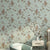 Floral 54.2-sq ft Wallpaper Roll Pastel Color Smooth Moisture Resistant Wall Decor Blue Clearhalo 'Country wall decor' 'Rustic' 'Wallpaper' Wall Decor' 1202861