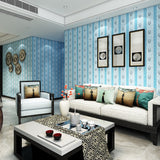 Vinyl Wallpaper Roll Stripe Geometric Smooth Surface Wall Art for Guest Room Decor Antique Blue Clearhalo 'Vintage wall decor' 'Vintage' 'Wallpaper' Wall Decor' 1202938