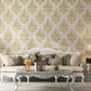 Victorian Dark Color Vinyl Wallpaper Embossed Medallion Moisture Resistant Wall Decor Beige Clearhalo 'Wall Decor' 'Wallpaper' 1203074