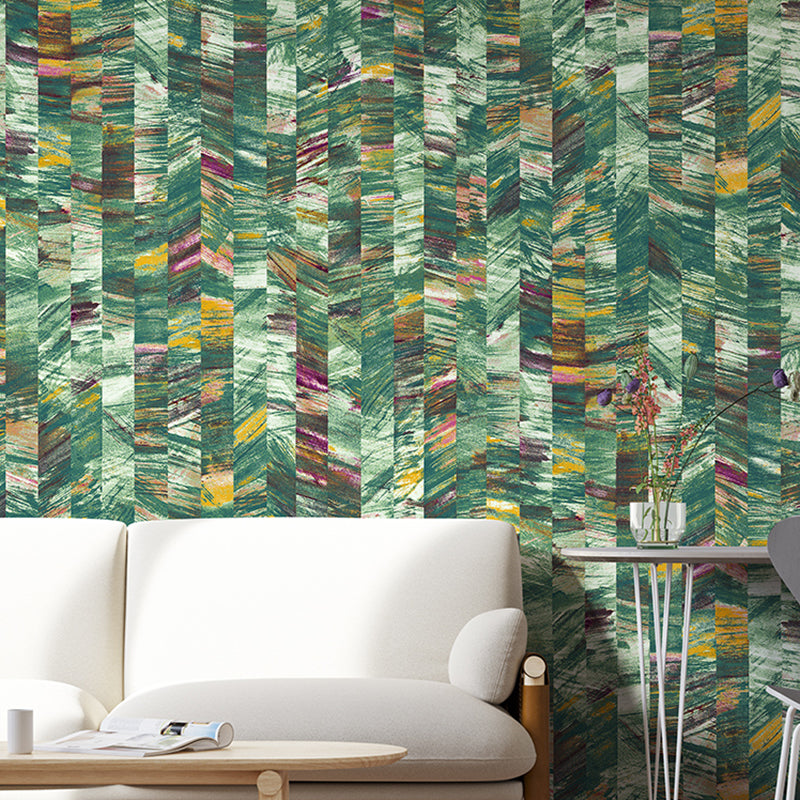 Unpasted Abstract Painting Wallpaper Modern Non-Woven Fabric Wall Art, 33' L x 20.5" W Green Clearhalo 'Modern wall decor' 'Modern' 'Wallpaper' Wall Decor' 1203108