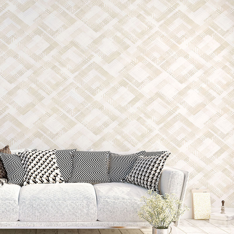 Trellis Teens Wallpaper Roll for Bedroom Non-Woven Material Wall Decor, Pastel Color Beige Clearhalo 'Modern wall decor' 'Modern' 'Wallpaper' Wall Decor' 1203117