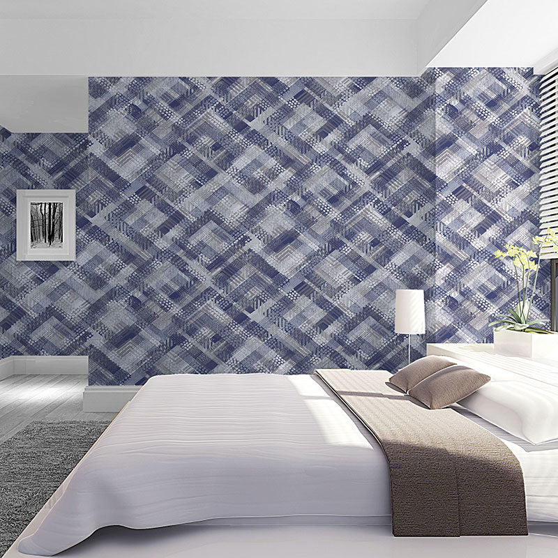 Trellis Teens Wallpaper Roll for Bedroom Non-Woven Material Wall Decor, Pastel Color Dark Blue Clearhalo 'Modern wall decor' 'Modern' 'Wallpaper' Wall Decor' 1203120