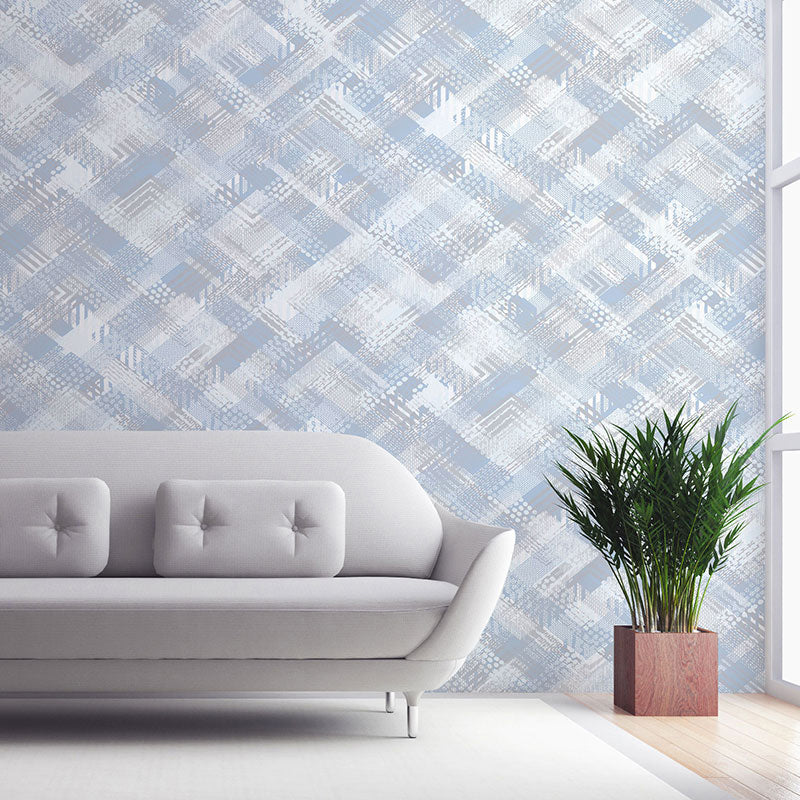 Trellis Teens Wallpaper Roll for Bedroom Non-Woven Material Wall Decor, Pastel Color Light Blue Clearhalo 'Modern wall decor' 'Modern' 'Wallpaper' Wall Decor' 1203123