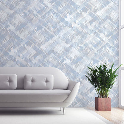 Trellis Teens Wallpaper Roll for Bedroom Non-Woven Material Wall Decor, Pastel Color Light Blue Clearhalo 'Modern wall decor' 'Modern' 'Wallpaper' Wall Decor' 1203123