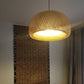 Hand Woven Hanging Light Countryside Rattan 7"/7.5" W 1 Bulb Beige Pendant Lamp with Dome Shade for Dining Room Beige 12" Clearhalo 'Ceiling Lights' 'Pendant Lights' 'Pendants' Lighting' 120372_d471cf2b-ae64-4044-96b3-28e14ddc1e55