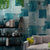 Dark Color Squares Wallpaper Abstract Industrial Moisture Resistant Wall Art for Living Room Gray-Blue Clearhalo 'Industrial wall decor' 'Industrial' 'Wallpaper' Wall Decor' 1206057
