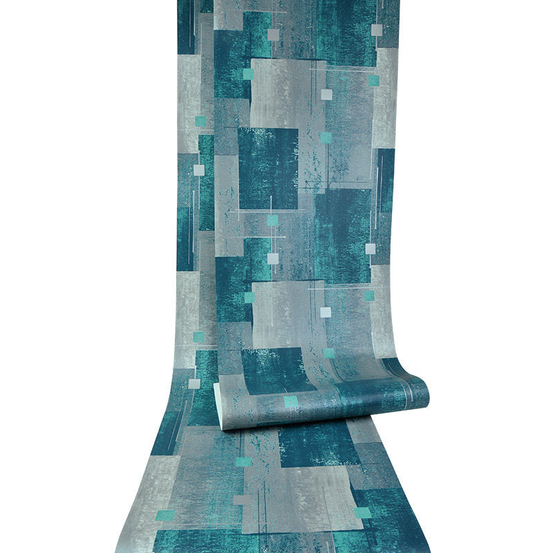 Dark Color Squares Wallpaper Abstract Industrial Moisture Resistant Wall Art for Living Room Clearhalo 'Industrial wall decor' 'Industrial' 'Wallpaper' Wall Decor' 1206058