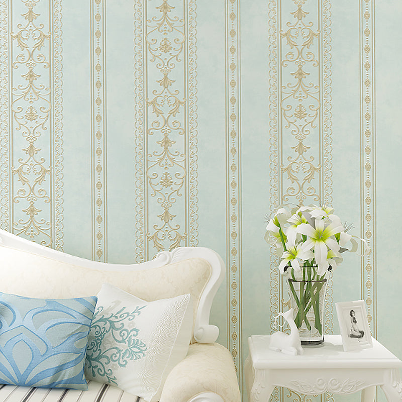 Soft Color Retro Wallpaper 54.2-sq ft Swirling Patterned Wall Decoration for Living Room Light Blue Clearhalo 'Vintage wall decor' 'Vintage' 'Wallpaper' Wall Decor' 1206074