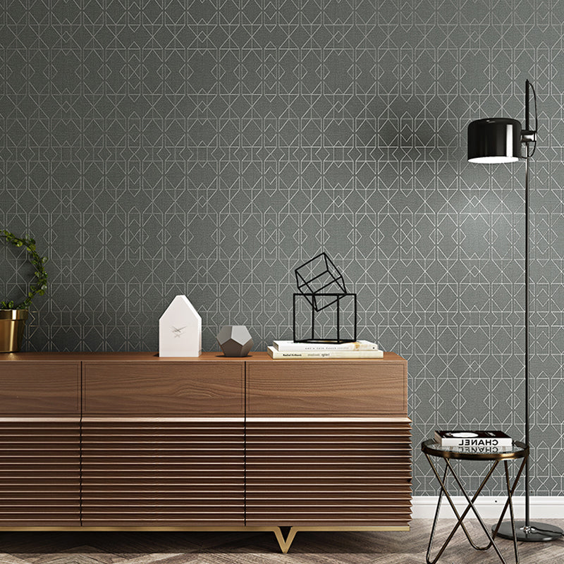 Non-Woven Unpasted Wallpaper Modern Geometric Patterned Wall Covering for Living Room Clearhalo 'Modern wall decor' 'Modern' 'Wallpaper' Wall Decor' 1206106