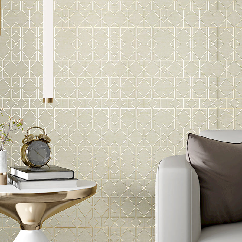 Non-Woven Unpasted Wallpaper Modern Geometric Patterned Wall Covering for Living Room Gold Clearhalo 'Modern wall decor' 'Modern' 'Wallpaper' Wall Decor' 1206115