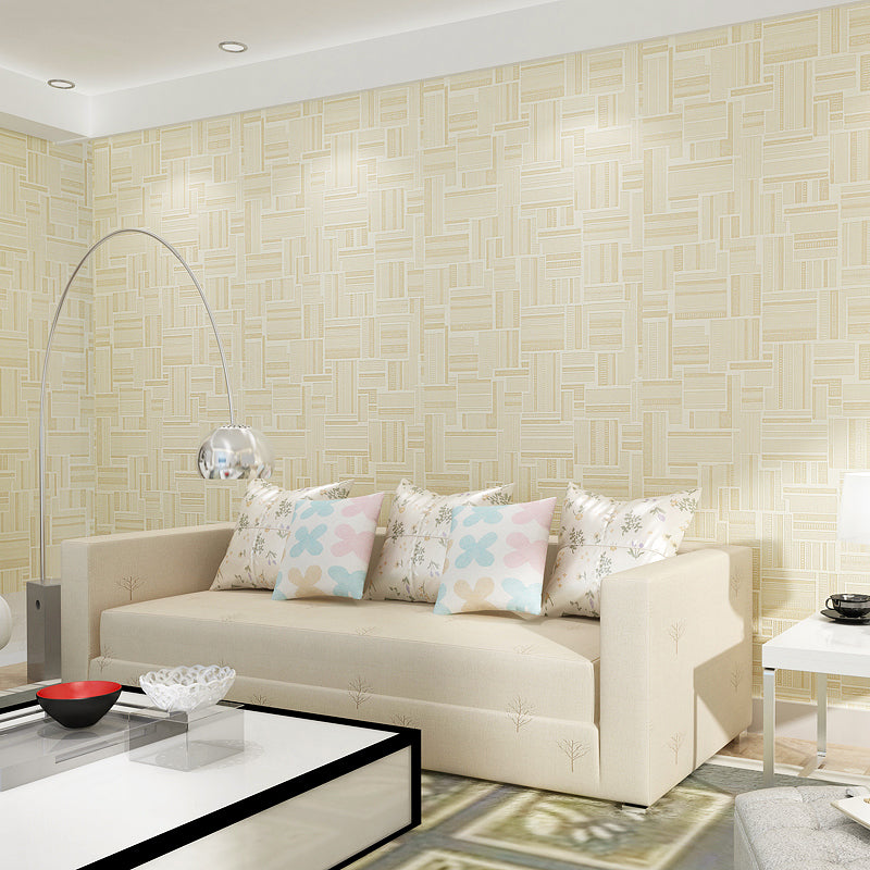 Simple Geometry Solid Wallpaper Soft Color Moisture-Resistant Wall Decor for Home Light Yellow Clearhalo 'Modern wall decor' 'Modern' 'Wallpaper' Wall Decor' 1206183