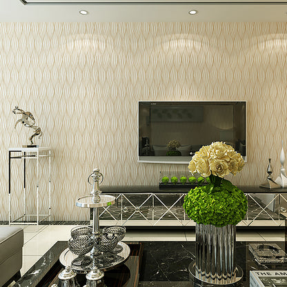 Minimalist Curve Lines Wallpaper Soft Color Living Room Wall Decoration, 33' L x 20.5" W Beige Clearhalo 'Modern wall decor' 'Modern' 'Wallpaper' Wall Decor' 1206234