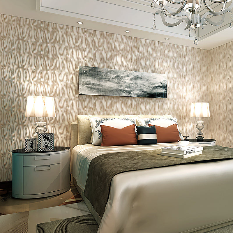 Minimalist Curve Lines Wallpaper Soft Color Living Room Wall Decoration, 33' L x 20.5" W Yellow Clearhalo 'Modern wall decor' 'Modern' 'Wallpaper' Wall Decor' 1206242