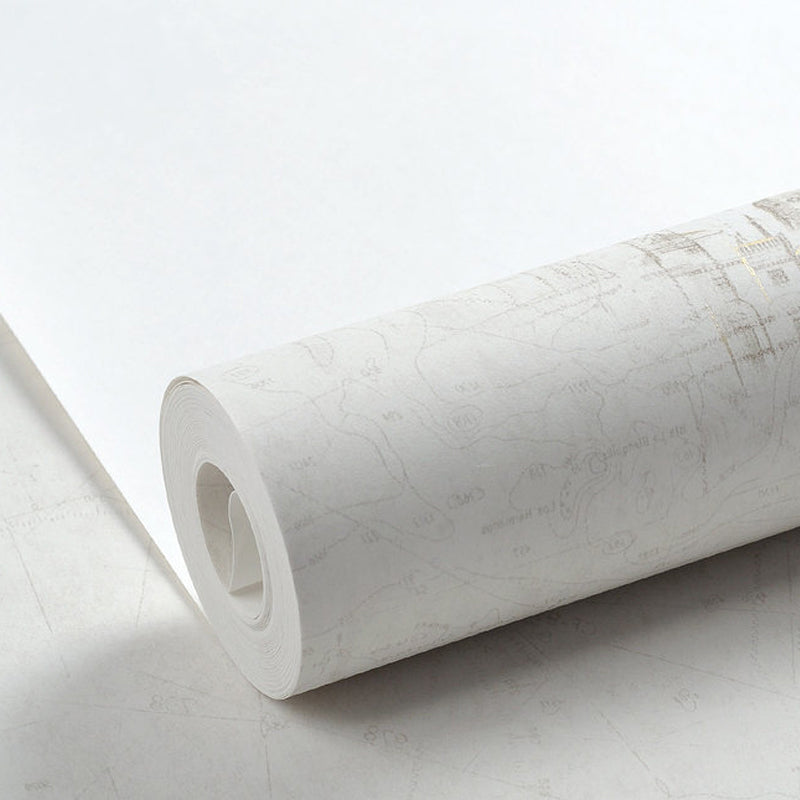 Pastel Color Castle Sketch Wallpaper Moisture Resistant Wall Art for Bedroom Decoration Clearhalo 'Wall Decor' 'Wallpaper' 1206284