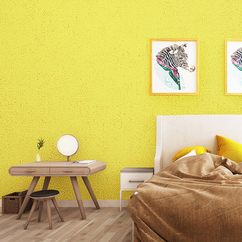 Non-Pasted Solid Wallpaper Roll Vinyl Simplicity Wall Covering for Living Room, Yellow Yellow Clearhalo 'Modern wall decor' 'Modern' 'Wallpaper' Wall Decor' 1206305