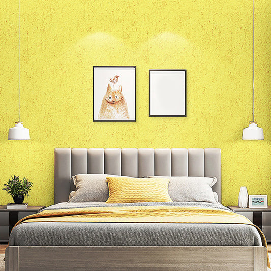Non-Pasted Solid Wallpaper Roll Vinyl Simplicity Wall Covering for Living Room, Yellow Clearhalo 'Modern wall decor' 'Modern' 'Wallpaper' Wall Decor' 1206306