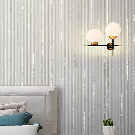 Stripe Wallpaper Pastel Color Minimalistic Wall Covering for Bedroom, Moisture Resistant Light Gray Clearhalo 'Modern wall decor' 'Modern' 'Wallpaper' Wall Decor' 1206340